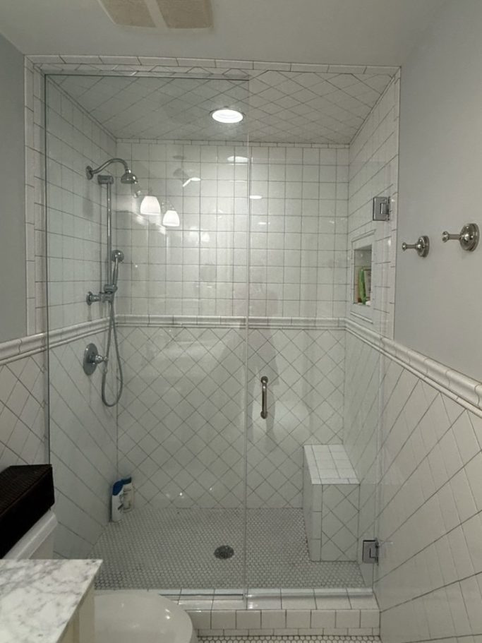 3/8" Clear, Frameless, Steam Unit
