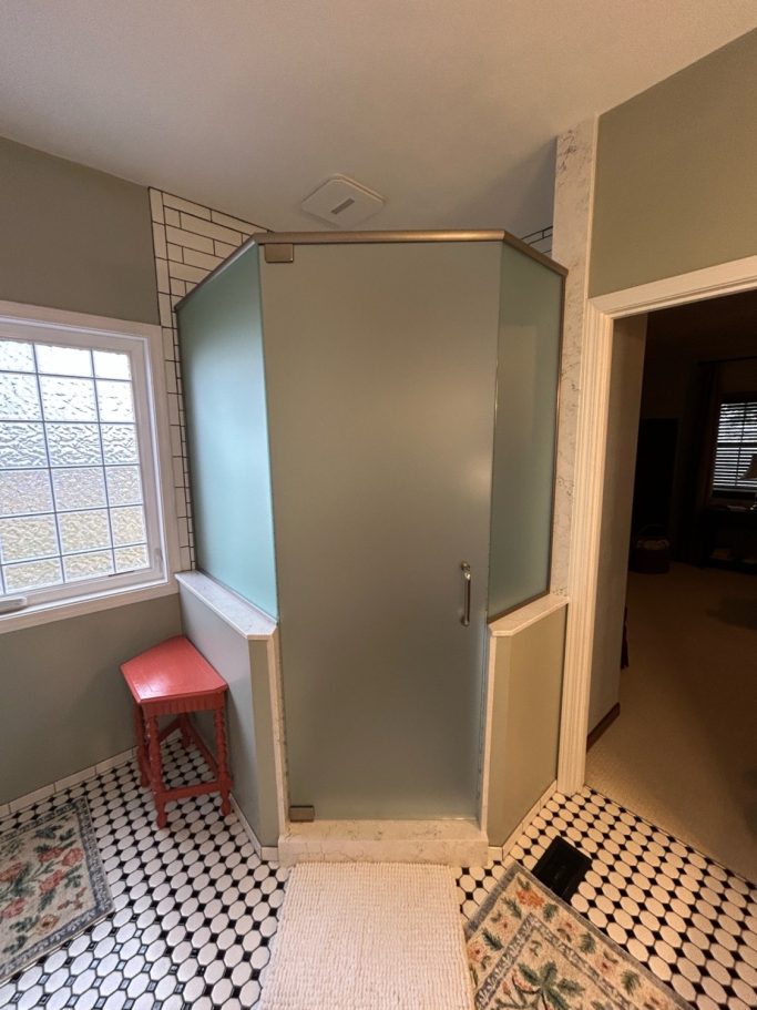 3/8' NEO shower, Piviot Hinges, Frosted Glass