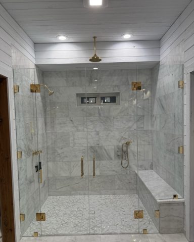 3/8" Glass, French Door, Gold Hardware
